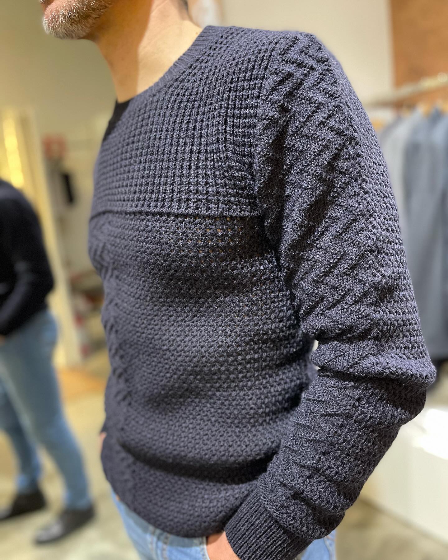 Maglia g Collo blu lavorata  ultime taglie  METÀ PREZZO  Ind
