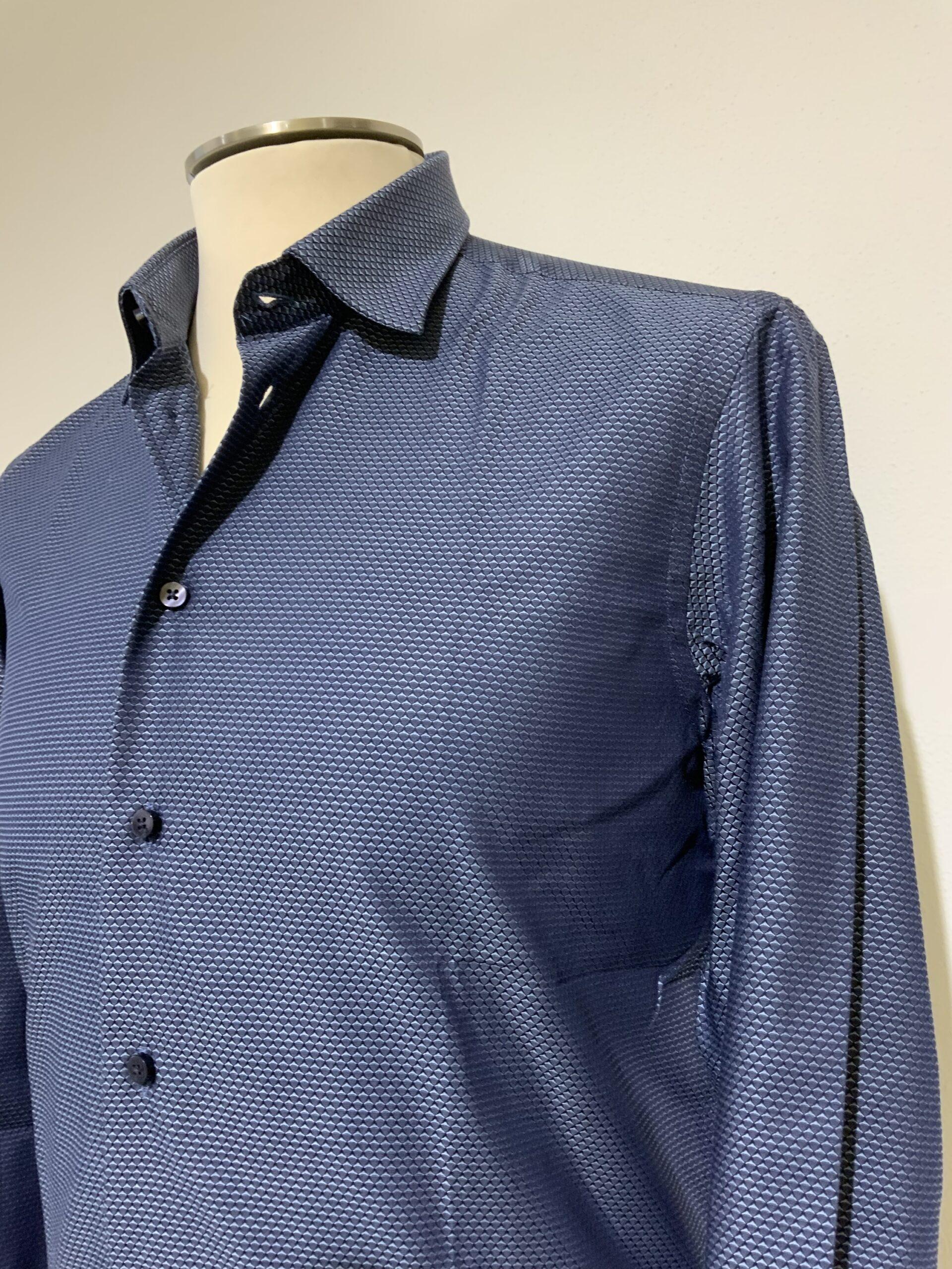 Camicia uomo microfantasia in cotone 1