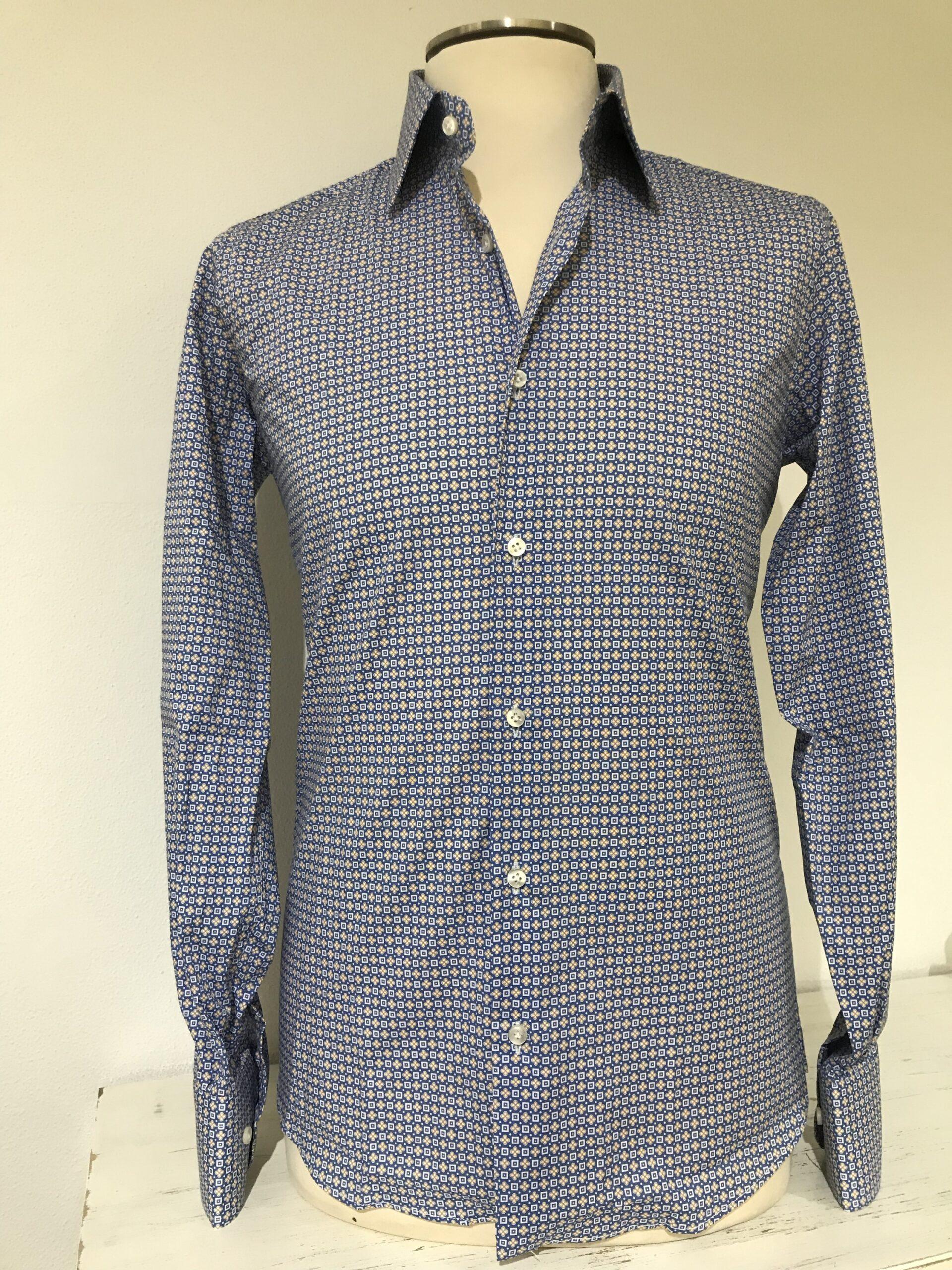 Camicia uomo microfantasia slim Fit 0