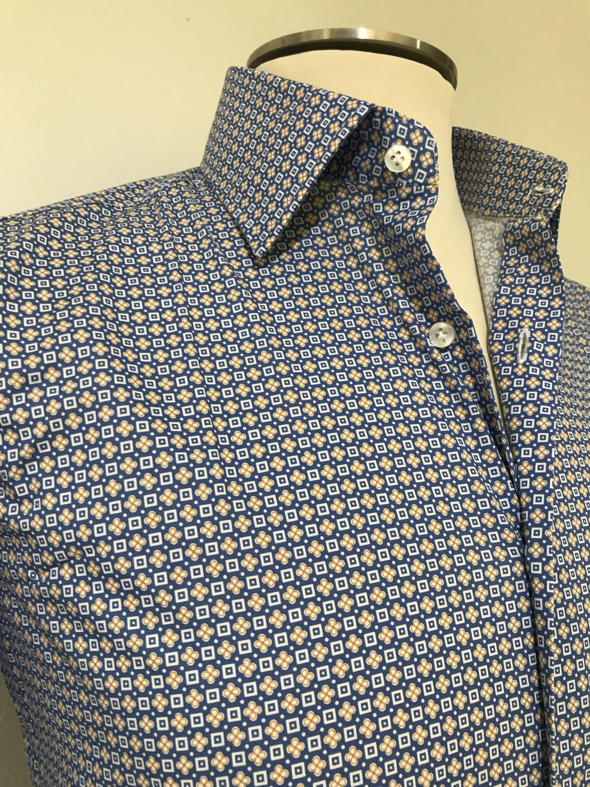 Camicia uomo microfantasia slim