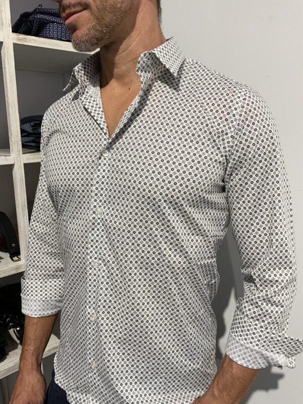 Camicia uomo cotone fantasy slim fit Di Biasi - immagine 3