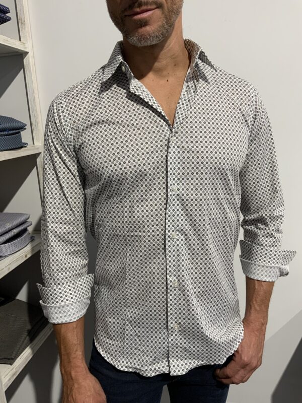 Camicia uomo cotone fantasy slim fit Di Biasi - immagine 2