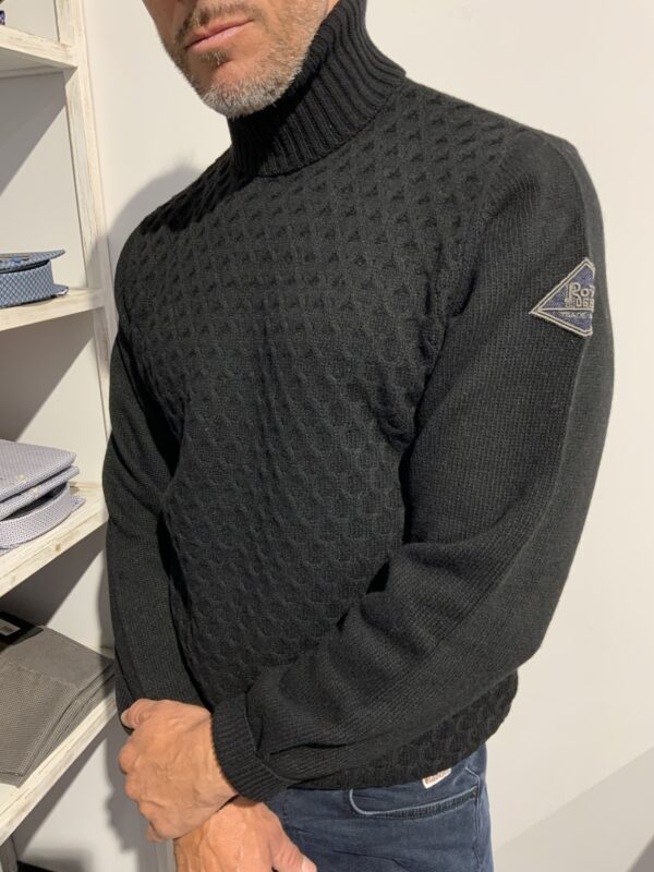 Maglia uomo dolcevita lavorata sul davanti Roy Roger’s - immagine 2
