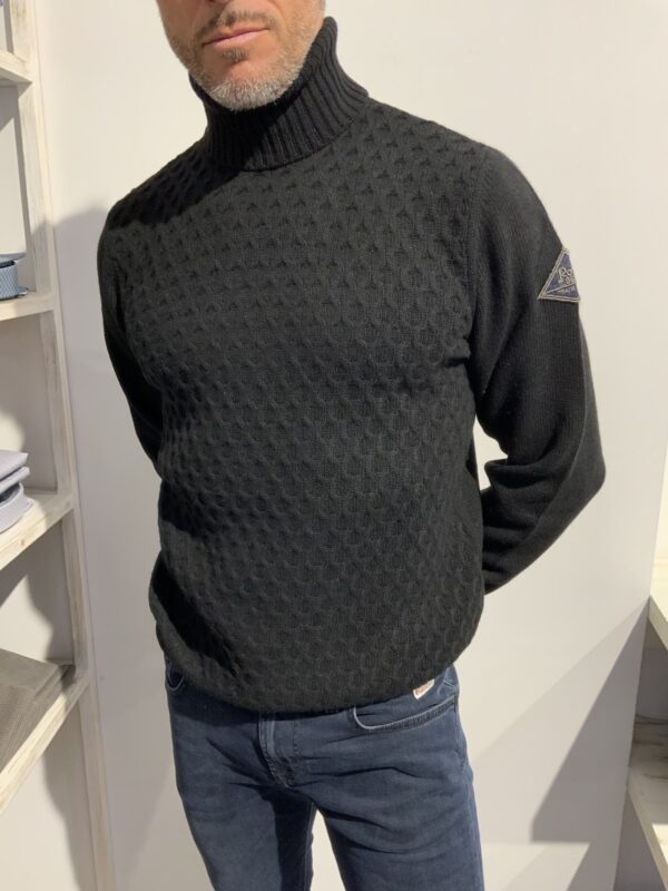 Maglia uomo dolcevita lavorata sul davanti Roy Roger’s