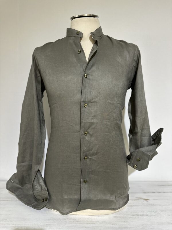 Camicia uomo collo coreana Di Biasi verde arma
