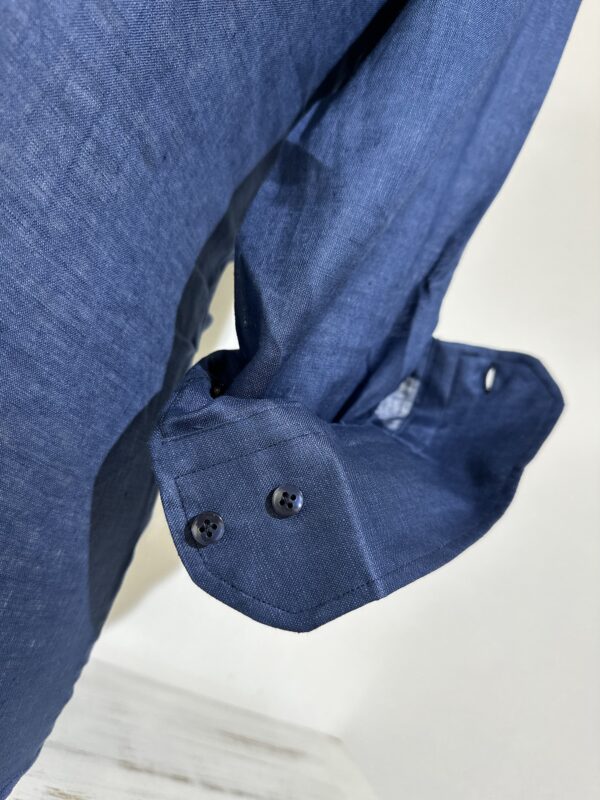 Camicia uomo lino Di Biasi blu - immagine 3