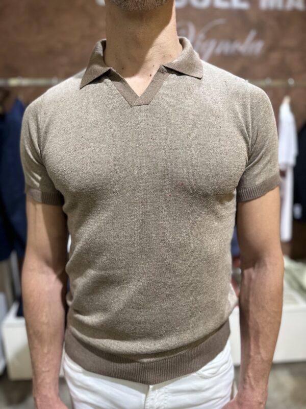 Polo uomo in maglia con contrasti Piero Giachi