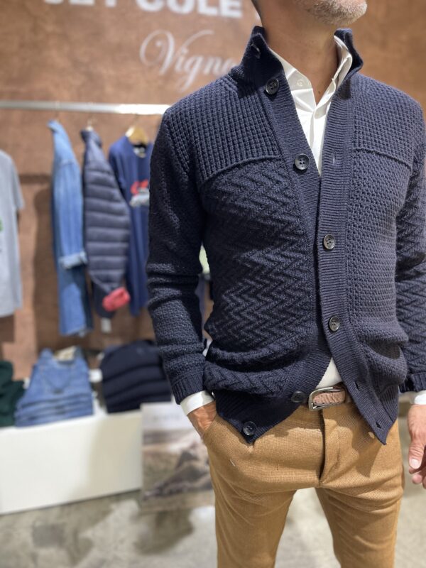 Cardigan uomo blu Distretto - immagine 2