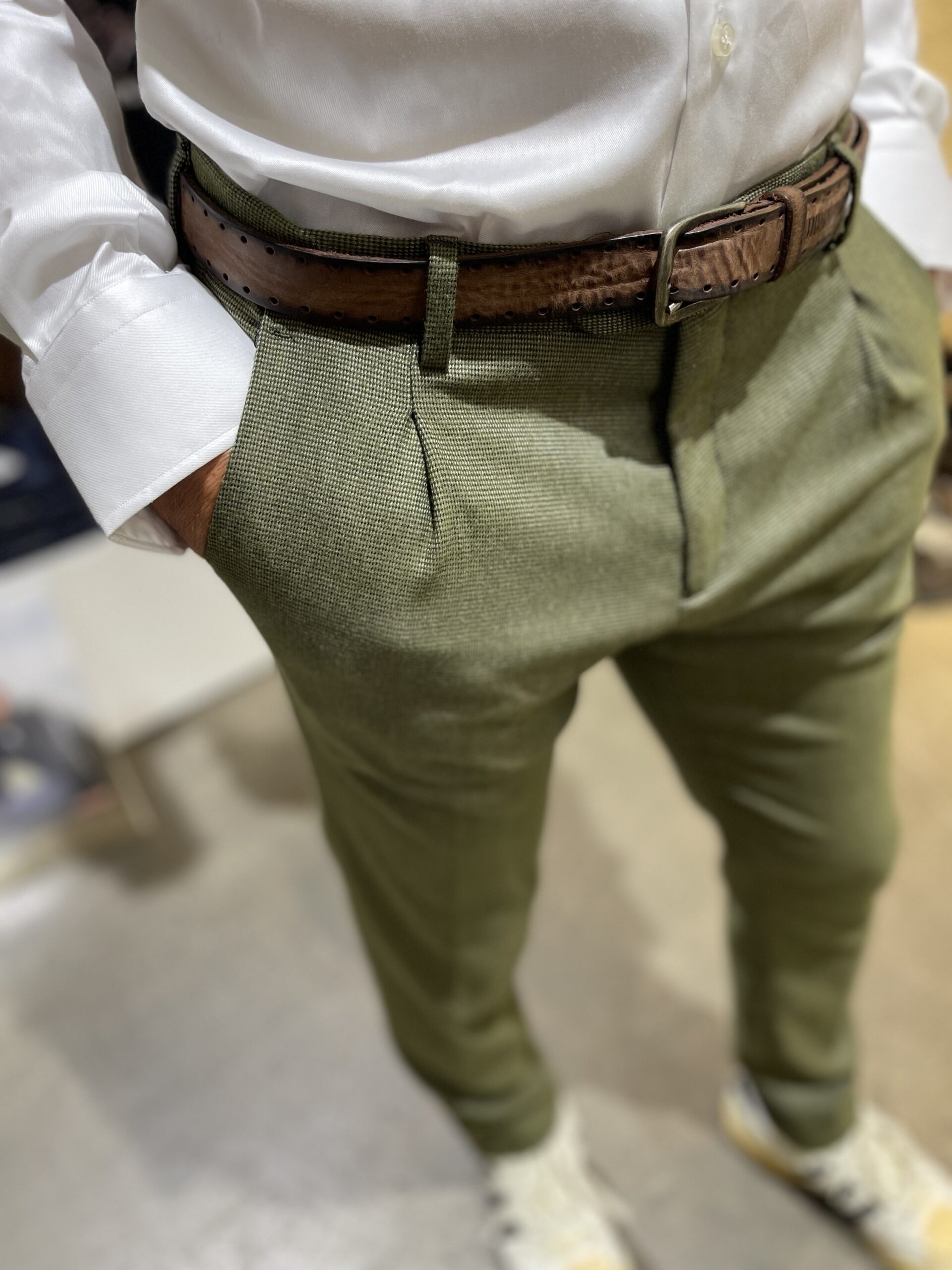 Pantalone uomo misto viscosa , con pinces sul davanti,microfantasia , Exibit 1