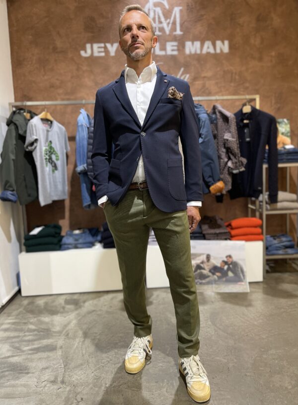 Giacca uomo blu punto milano Piero Giachi - immagine 4