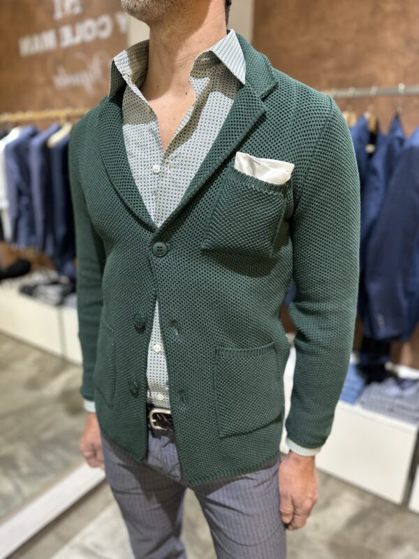 Giacca uomo in maglia Piero Giachi verde