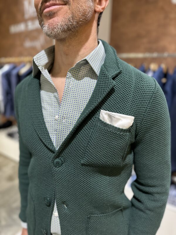 Giacca uomo in maglia Piero Giachi verde - immagine 3