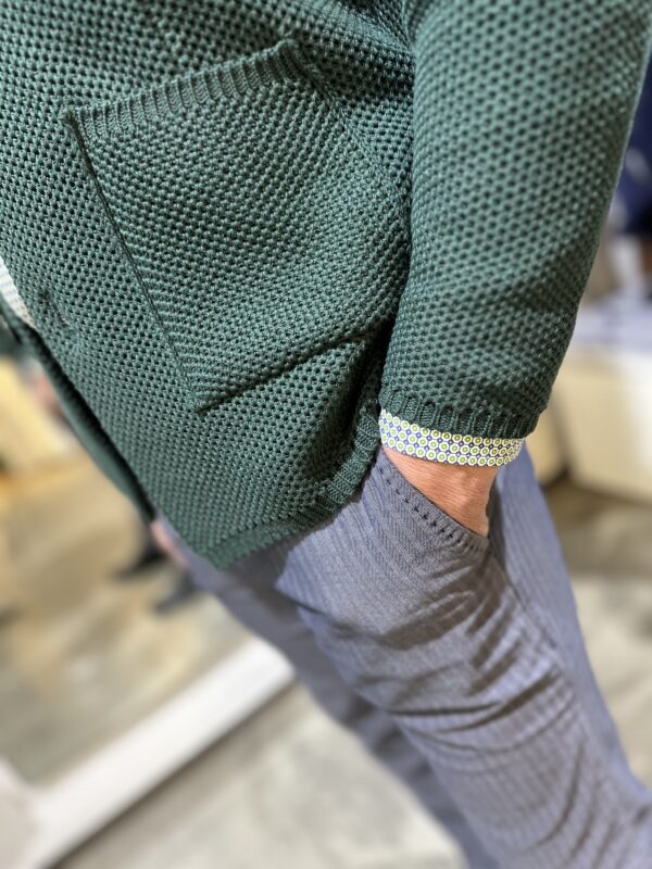 Giacca uomo in maglia Piero Giachi verde - immagine 5