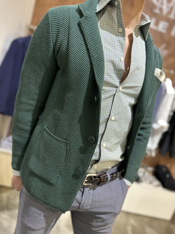 Giacca uomo in maglia Piero Giachi verde - immagine 4
