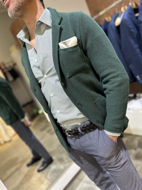 Giacca uomo in maglia Piero Giachi verde - immagine 6