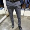 Pantaloni uomo tessuto lavorato in blu EXIGO