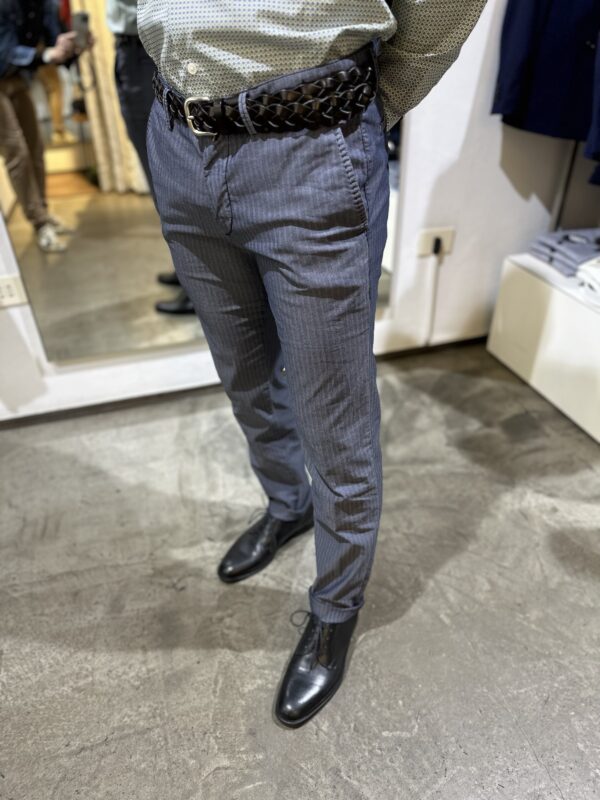 Pantaloni uomo tessuto lavorato in blu EXIGO - immagine 4