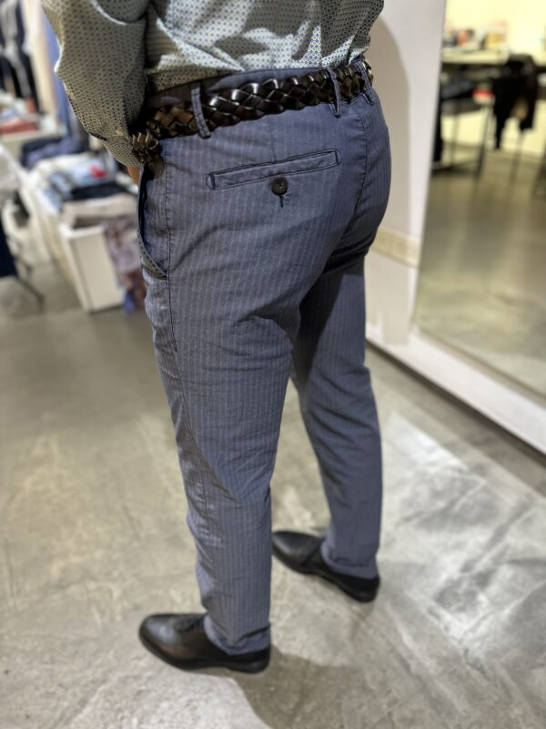 Pantaloni uomo tessuto lavorato in blu EXIGO - immagine 6