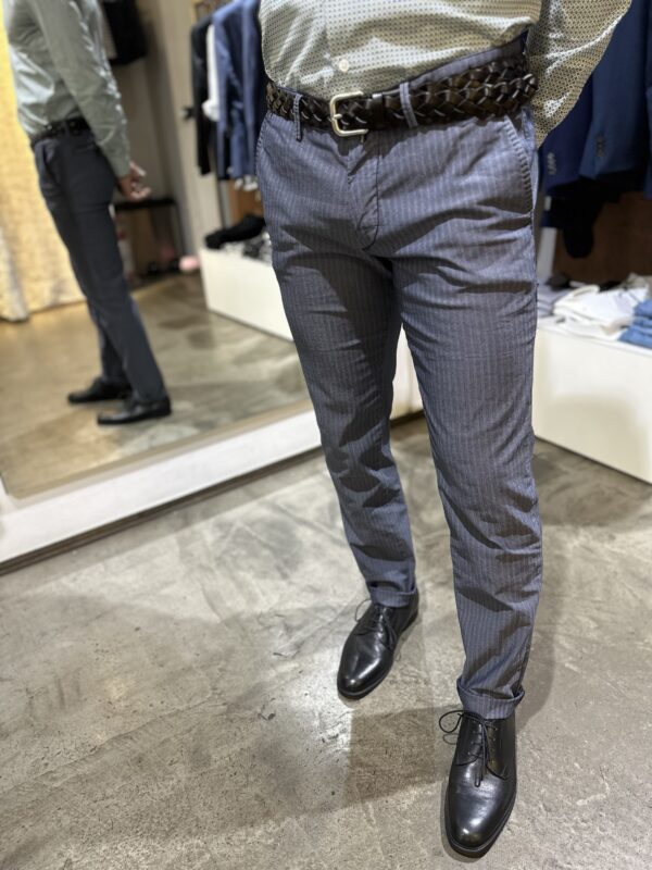 Pantaloni uomo tessuto lavorato in blu EXIGO - immagine 3