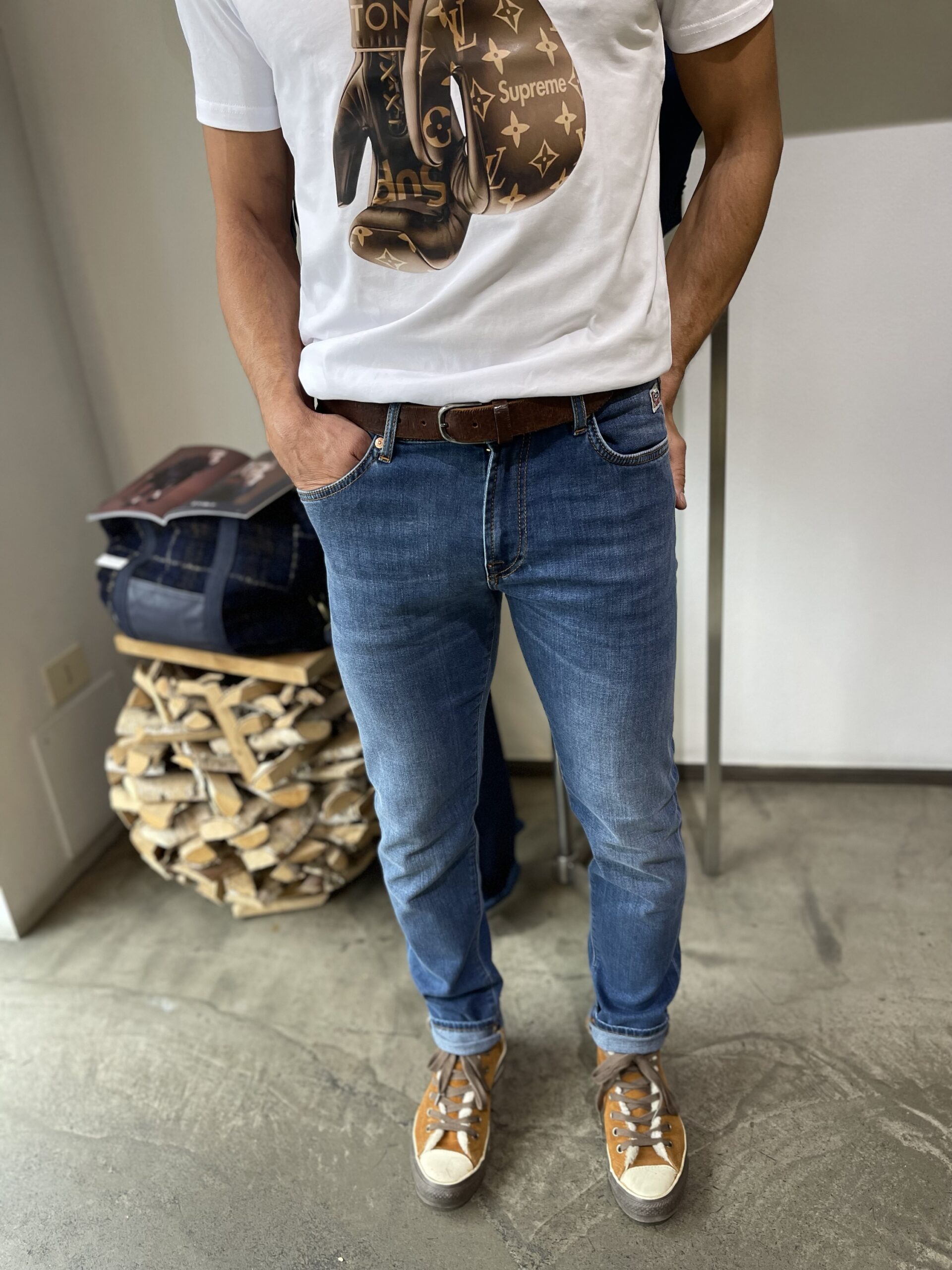 Jeans uomo ,elasticizzato , soft touch , Roy Roger’s 1