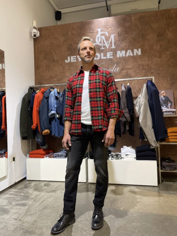 Camicia uomo in cotone flanellato, Di Biasi