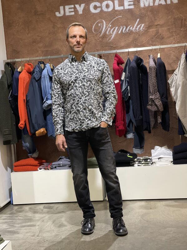 Camicia uomo cotone  fantasia slim fit Di Biasi - immagine 2
