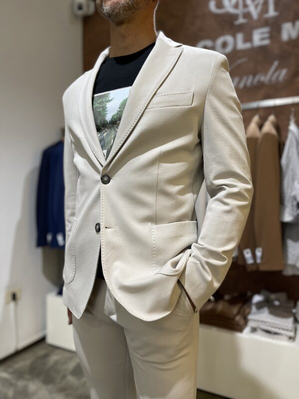 Giacca uomo elegante tessuto punto milano Exibit