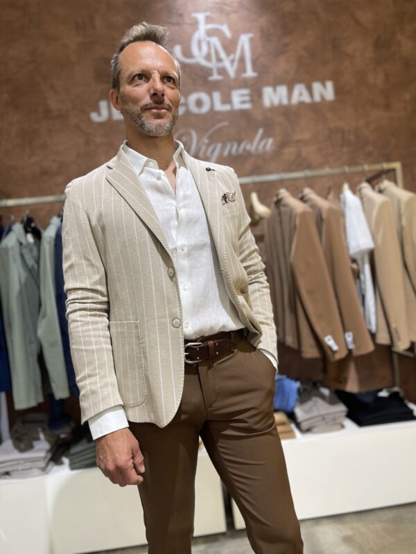 Giacca uomo elegante a righe Piero Giachi - immagine 5