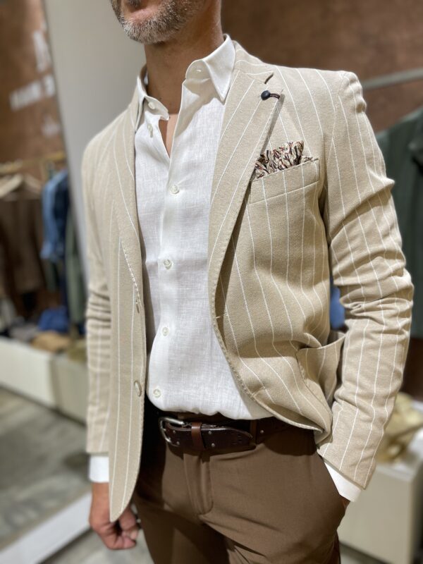 Giacca uomo elegante a righe Piero Giachi - immagine 3
