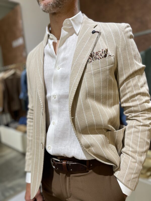 Giacca uomo elegante a righe Piero Giachi - immagine 2