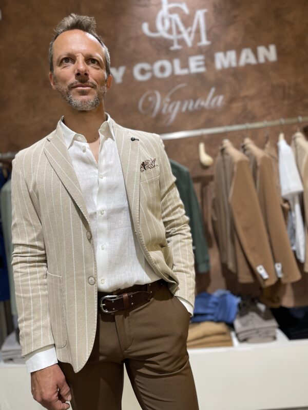 Giacca uomo elegante a righe Piero Giachi