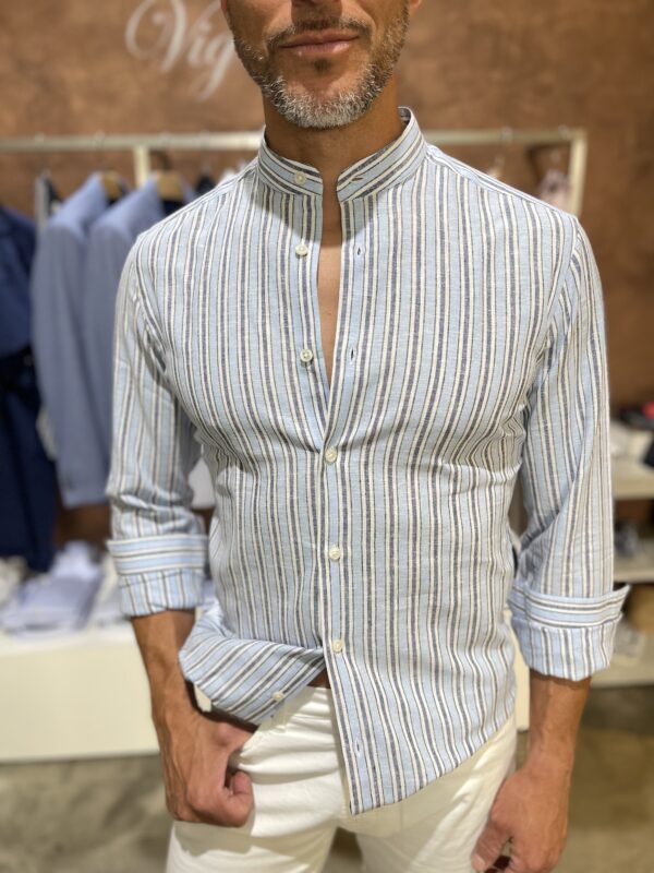Camicia uomo estiva lino Luca Argentieri - immagine 4